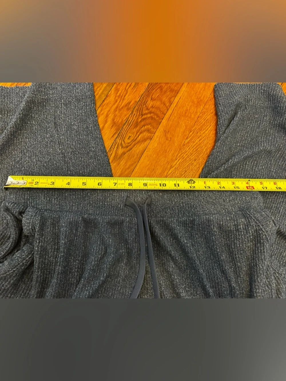 Wide Leg Ribbed Knit Cropped Pants with Drawstring Waist - Picture 4 of 6